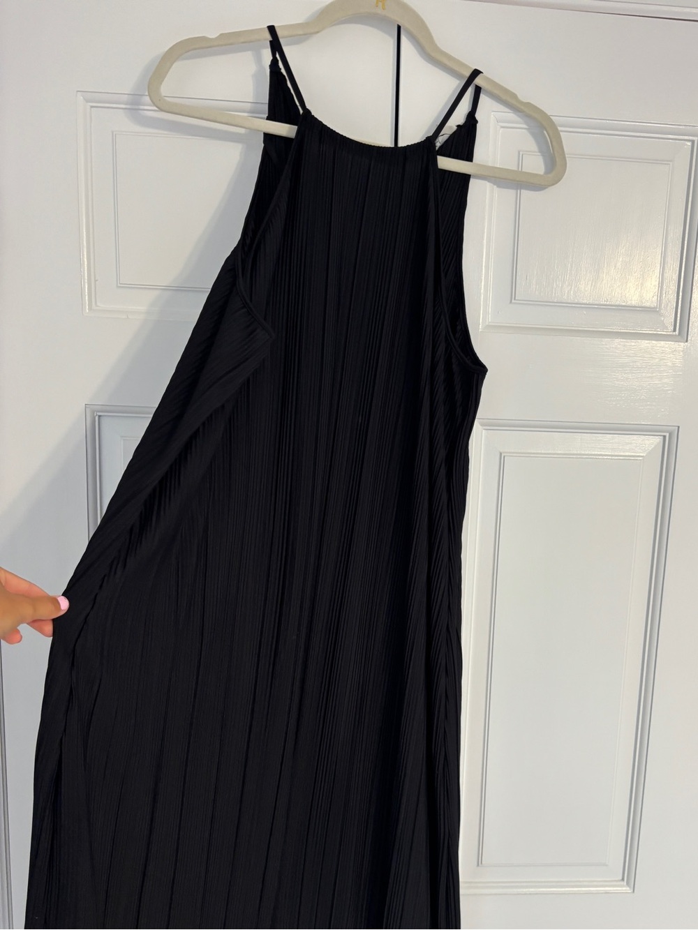 a new day Black Pleated Maxi Dress with Spaghetti Straps